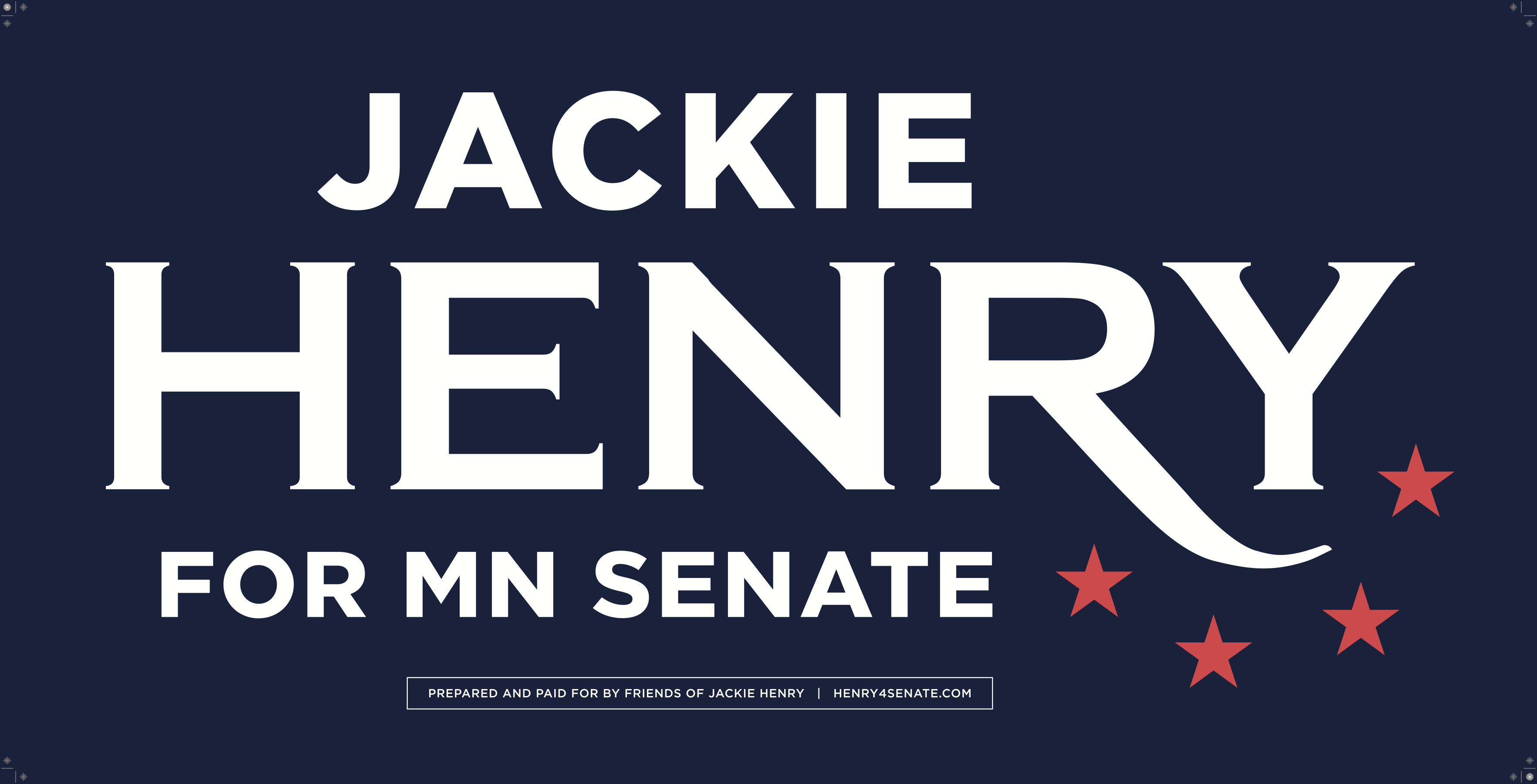 Jackie Henry for Minnesota Senate — official campaign sign